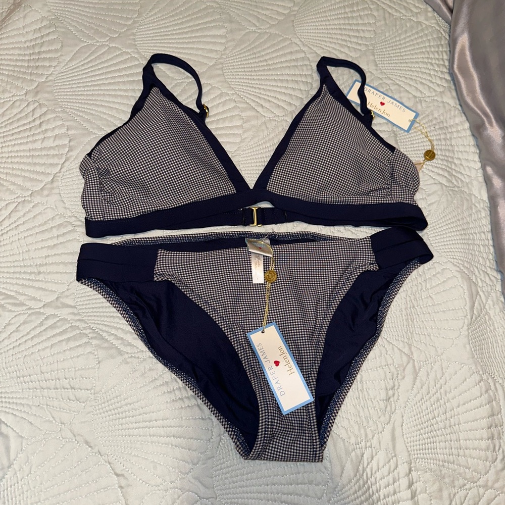 Swim Set Navy Gingham Helen Jon x Draper James